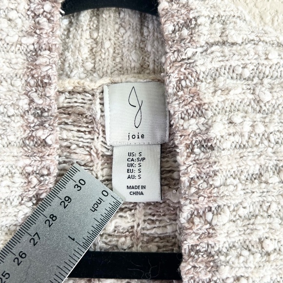 JOIE Long knit Cardigan Sweater Women's Size Small Duster Open Front Cream Brown - Picture 3 of 9